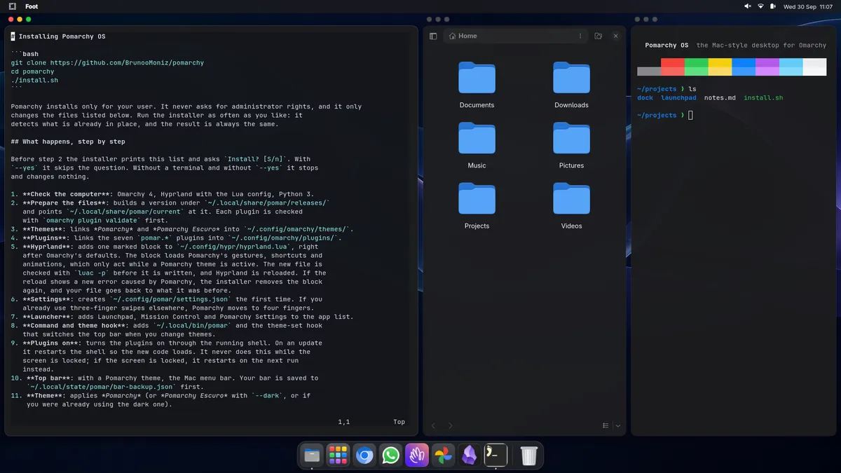 Pomarchy Escuro theme screenshot