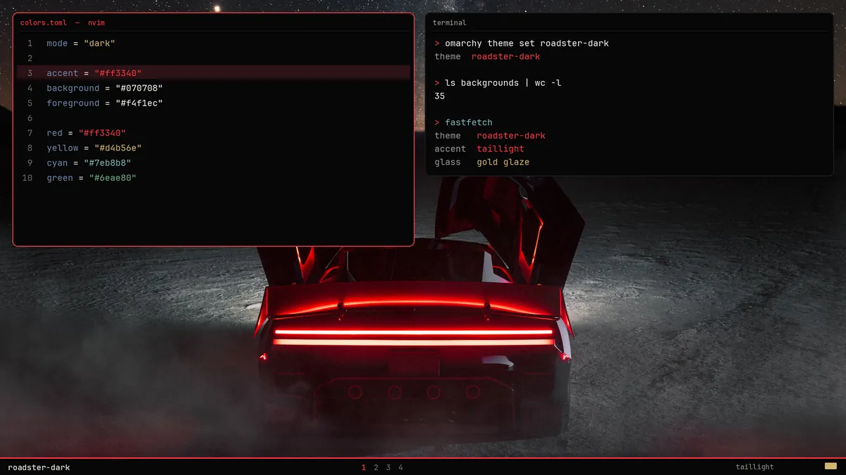 Roadster Dark theme screenshot