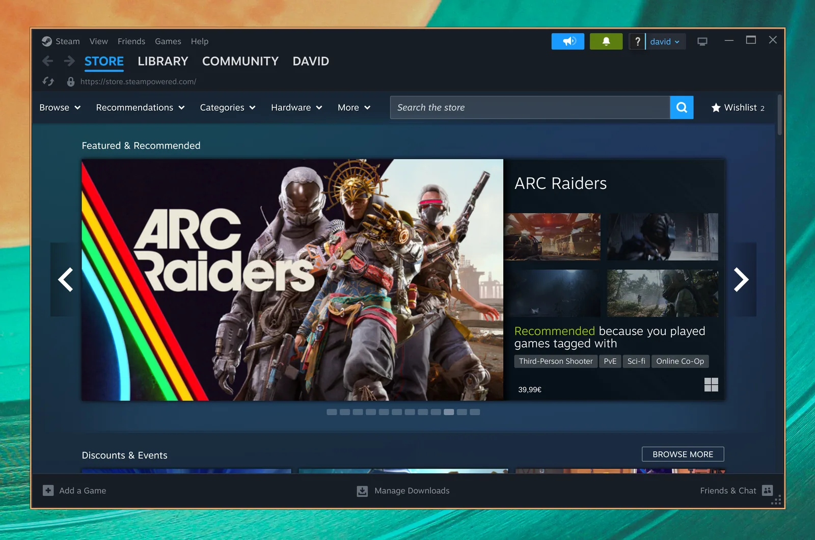 Steam ar savu spēļu veikalu uz Omarchy